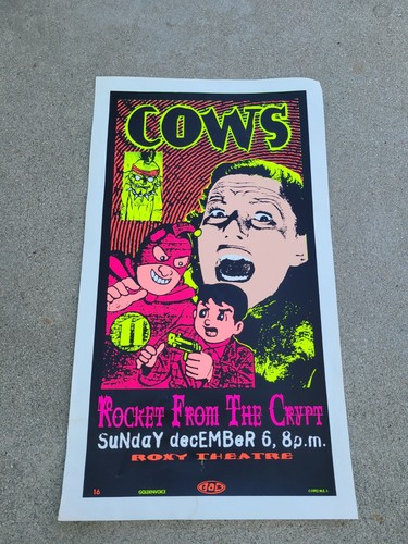 THE COWS + ROCKET FROM THE CRYPT RARE TAZ GOLDENVOICE 1992 POSTER PUNK ROCK - Picture 2 of 6