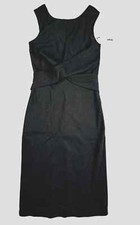 Uniq Dress Womens S Black Cross Front Bodycon Stretch Cocktail Evening Chic