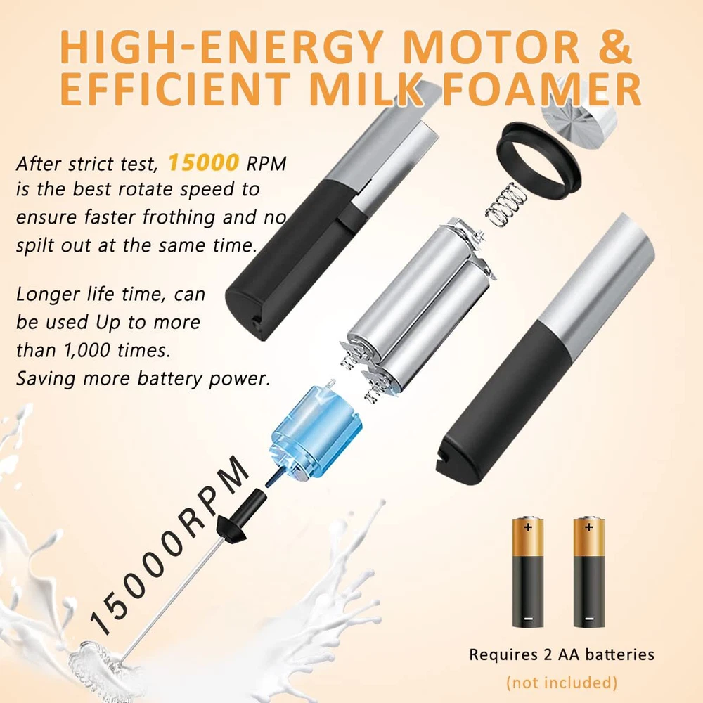 Milk Frother Battery Powered Milk Frother Stainless Steel Milk Frother Milk Frot
