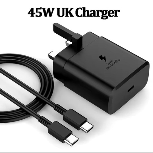 45W Super Fast UK Plug Charger C to C Cable For Samsung S23 S22 S24+ Ultra 5G - Picture 2 of 5