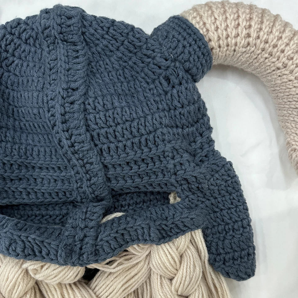 Creativo Bárbaro Tejido Barba Sombrero Divertido Tejido Sombrero Peluca Gorro Barba Mascarilla Foto 3 de 4