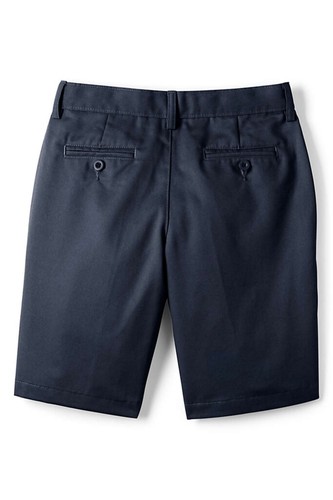 LANDS END Navy School Uniform Plain Front Chino Shorts Boys 14 *NEW* - Picture 5 of 7