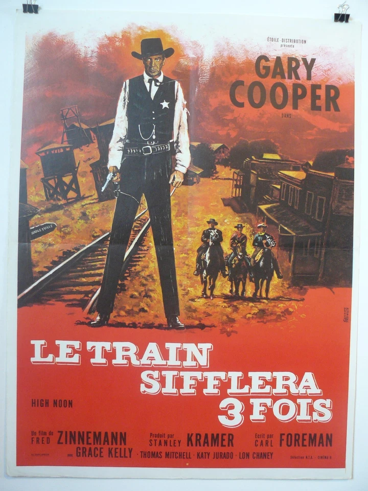 Affiche Western 60/80 LE TRAIN SIFFLERA TROIS FOIS High Noon GARY COOPER 1964 - Photo 1/1