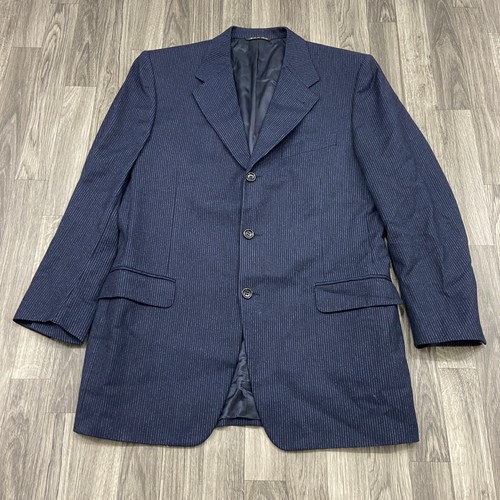 CANALI Knopfleiste Dunkelblau Wolle Kaschmir Blazer Sport Mantel Jacke Herren 50 R - Bild 2 von 9