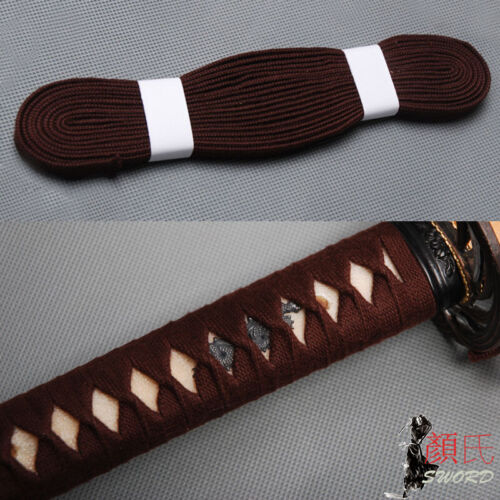 Cable de envoltura Ito Sageo de algodón marrón oscuro marrón oscuro para espada samurái japonesa katana - Imagen 2 de 4