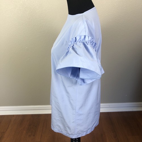 SALVATORE FERRAGAMO ITALY $1090 IT38 US S/M Flutter Sleeve Blouse Top Blue FLAWS - Picture 5 of 9