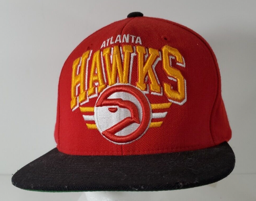 Atlanta Hawks Mitchell & Ness Hat Red/Black Bill Snapback Hardwood Classics Hat