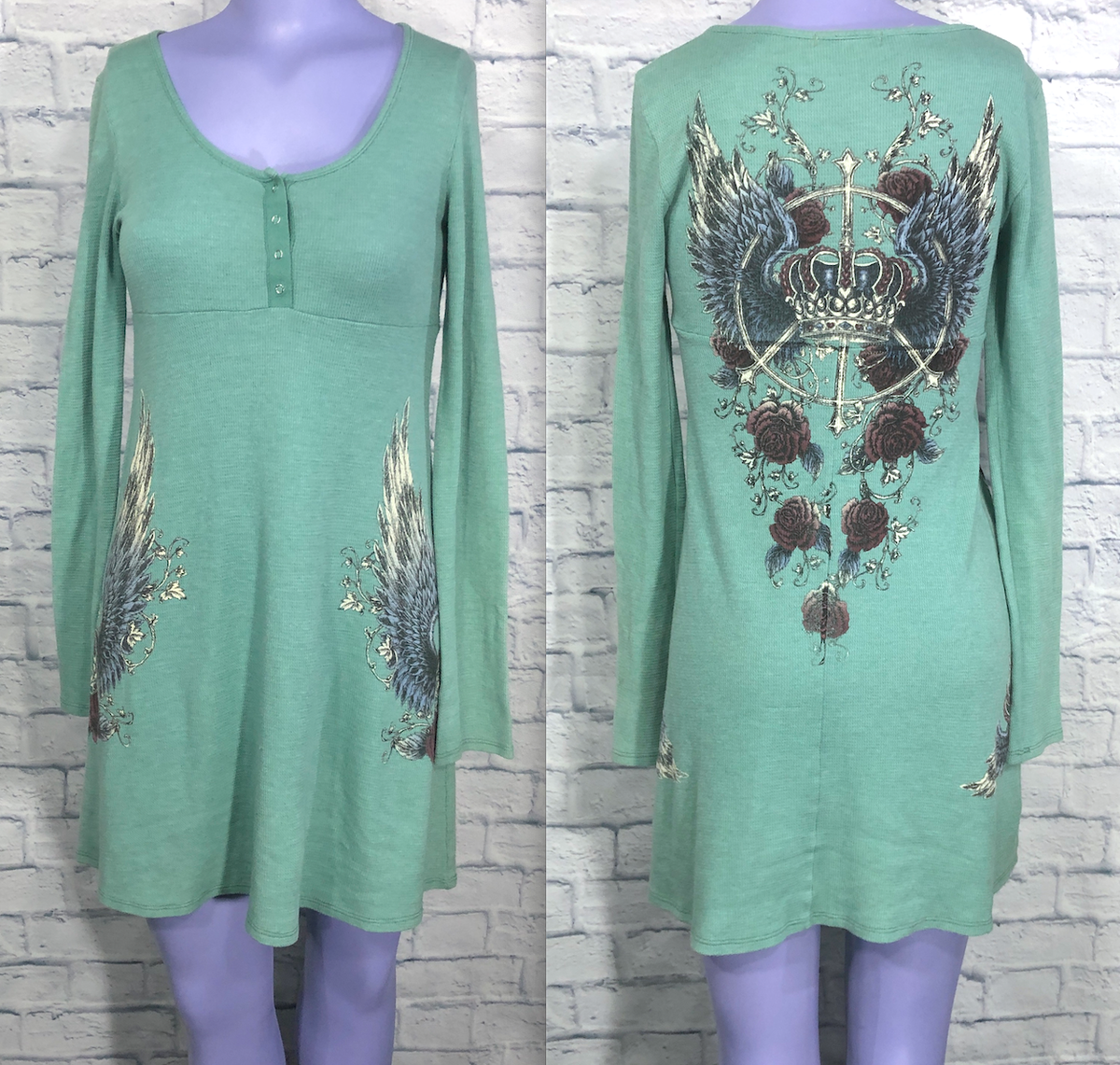 carolina herrera green lace dress Green Knit Dress Long Sleeve Midi main image 1
