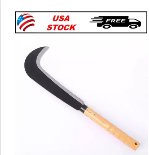 Cold Steel Billhook Machete Sickle Knife - Heavy Duty Wooden Handle for Garden &