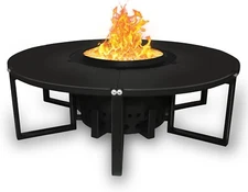FEBTECH 21.6" Smokeless Firepit with Round Table Top for Outside Gatherings