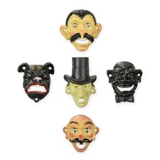 9932285 Ouvre-Bouteille En Fonte Rustique Ensemble De 5 Pièces Visages 10x13x5cm