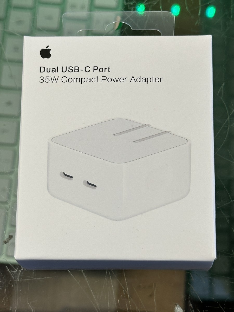Genuine Apple 35W Dual USB-C Port Compact Power Adapter MNWM3AM/A