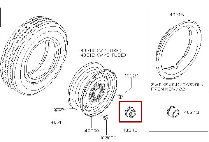 NISSAN NAVARA D21 D22 PATHFINDER CARROCERÍA DURA FRONTERA TAPACUBOS CENTRAL RUEDA BIG-M TD Foto 2 de 4