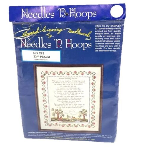 Vintage Needles N Hoops 23rd PSALM 23 Printed Cross Stitch Kit 275 New