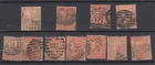 GB QV 1865 4d Vermillion Collection SG93/94/95 Plates 7-14 Fine Used BP11400