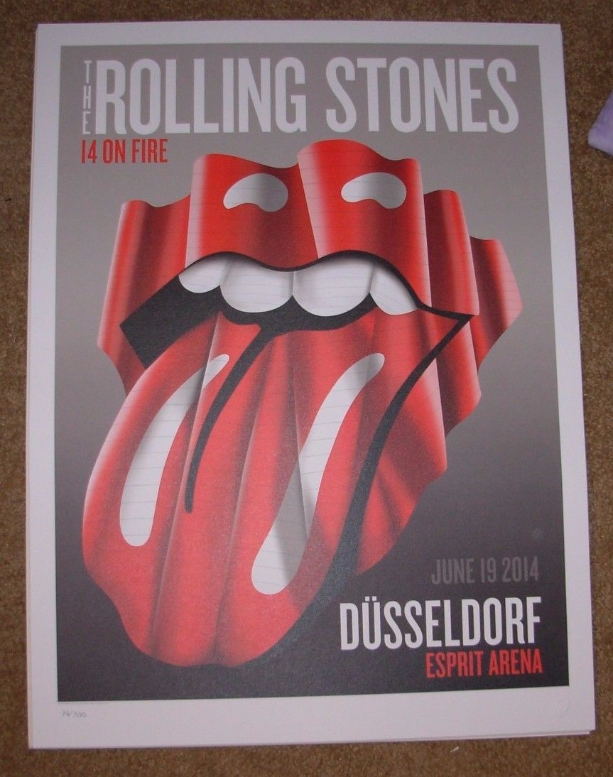 ROLLING STONES concert poster print DUSSELDORF 6-19-14 2014