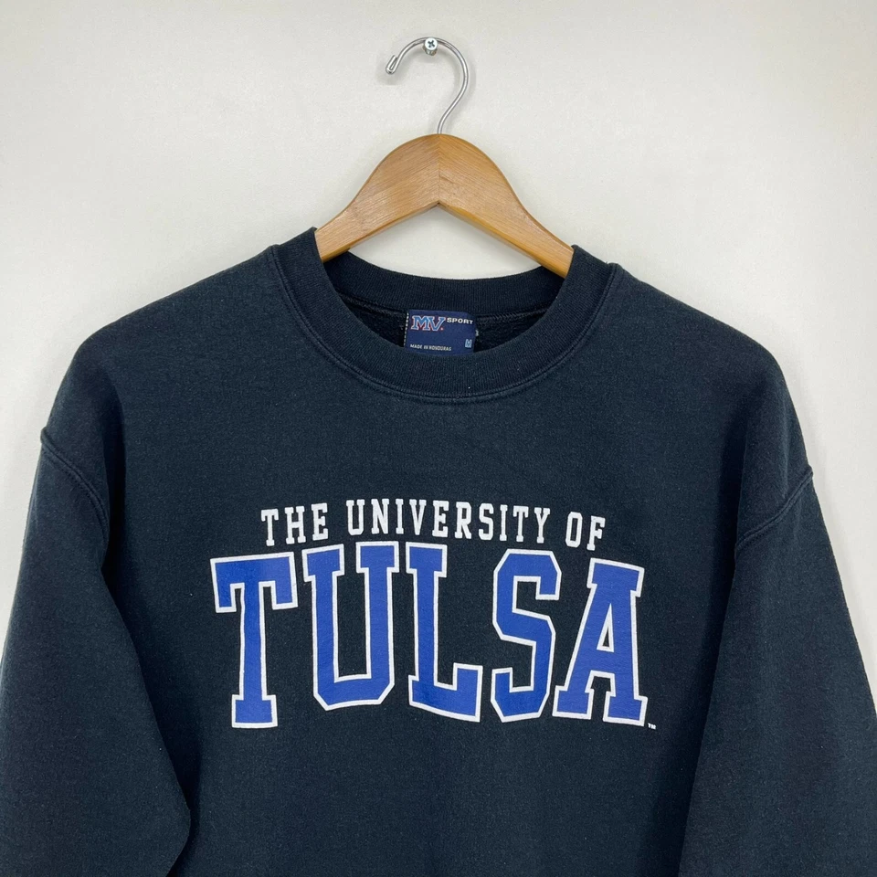 MV Sport Sweatshirt Adult M Black Crew Neck Cotton Tulsa Golden Hurricane NCAA - Image 2 of 4
