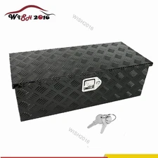 30"X13"X10" Black Aluminum Heavy Duty Tool Box Under Truck & Trailer Storage