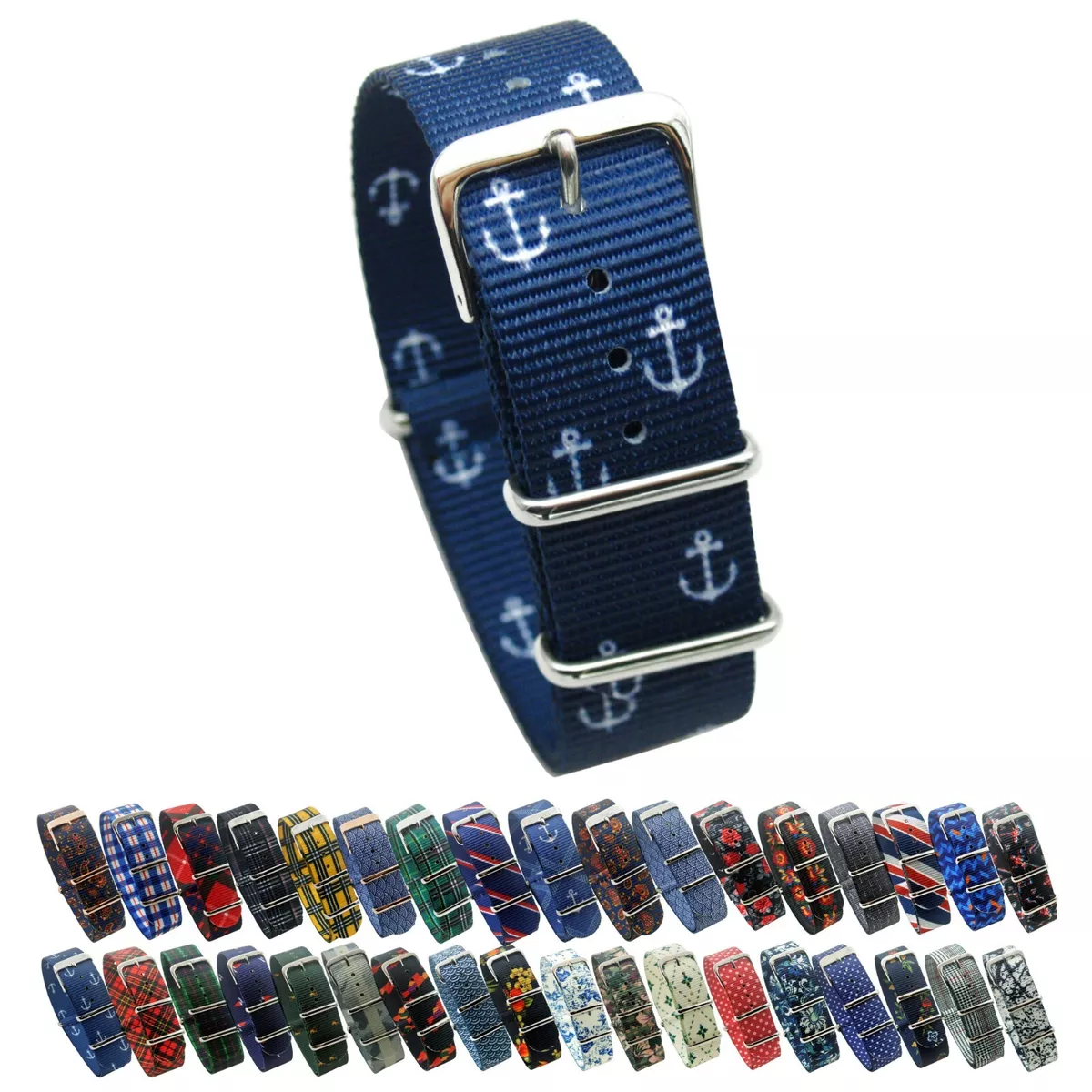 HNS Graphic Pattern Print Ballistic Nylon Fashion Watch