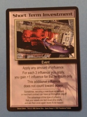 Babylon 5: Short Term Investment Card from set B5 Premiere Card Game