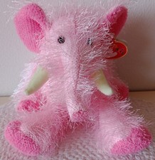 Ty Beanie Babies Punkies Collections 7" - PIPSQUEAK - Pink Elephant 2002