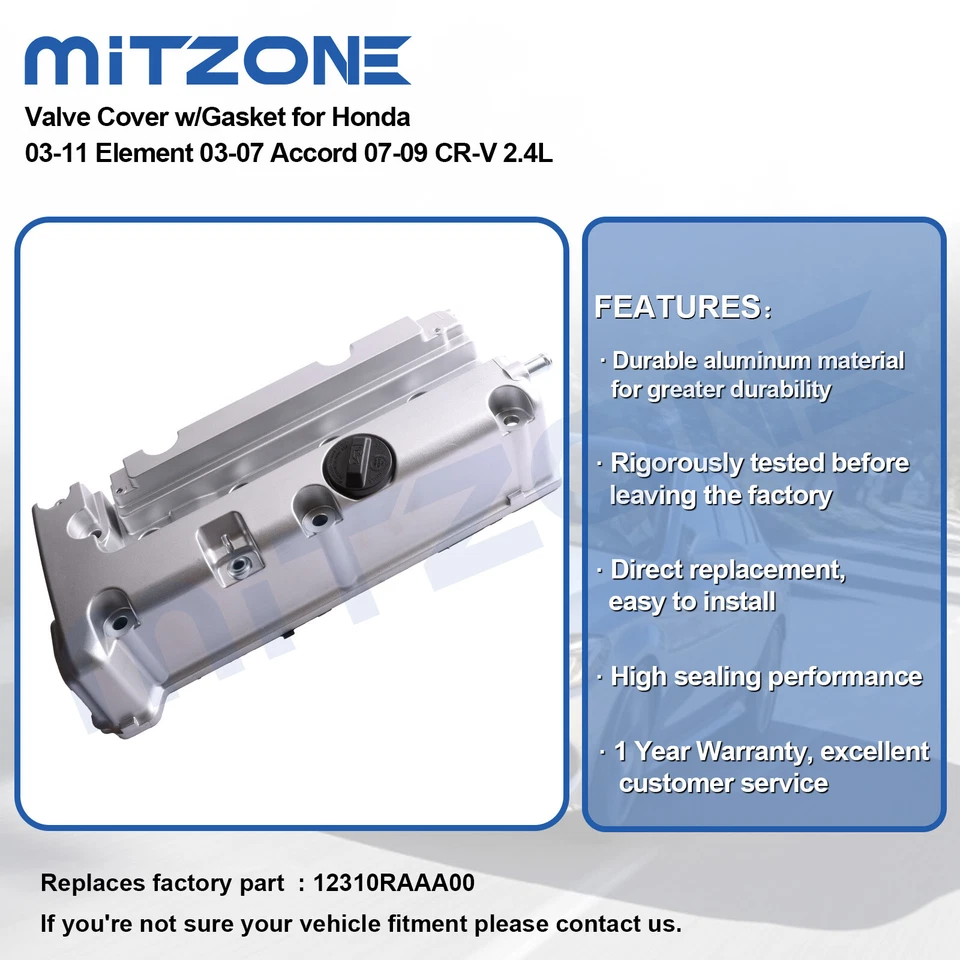Cubierta de válvula de motor con junta para Honda 03-11 Element 03-07 Accord 07-09 CR-V 2,4 L Foto 4 de 4