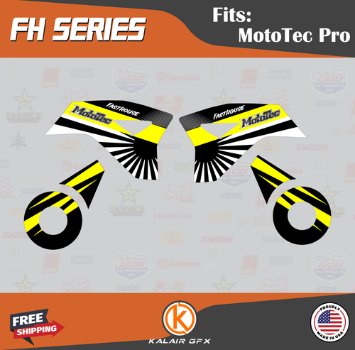 Graphics Kit for MotoTec 36V and 48V Pro Electric Dirt Bike FH Series - Yellow - Picture 2 of 6