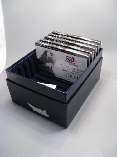 5 Year Run 2004-08 US Sand Francisco Mint Silver Quarter Proof Sets Box/coa #10 - Picture 2 of 5