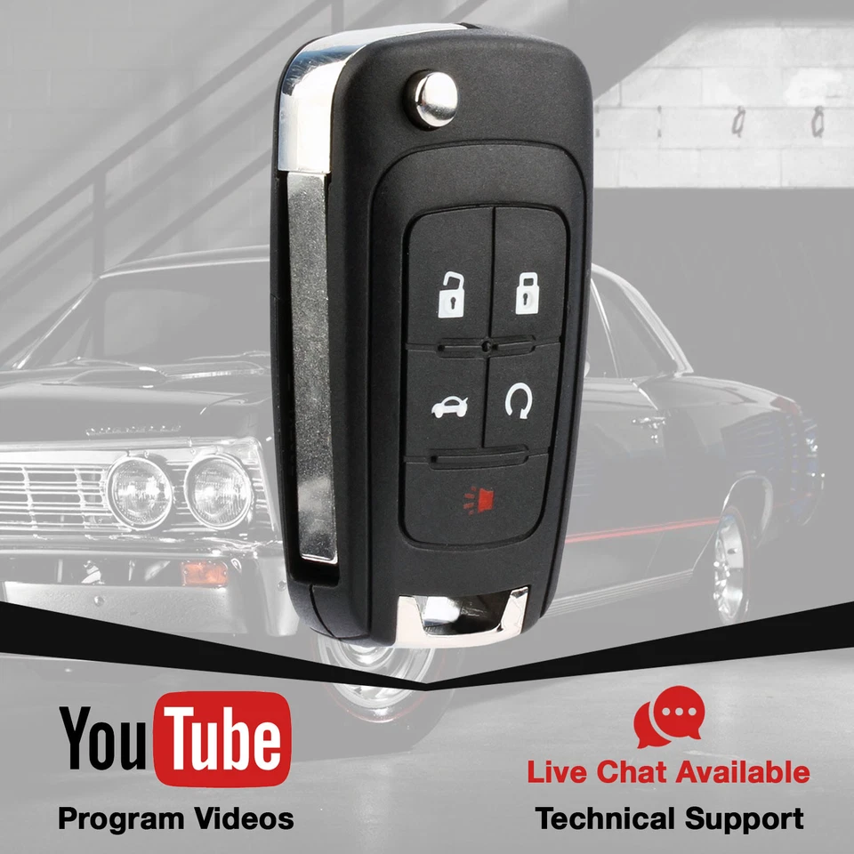 2 Remote 5BTN Key Fob for 2014 2015 2016 2017 2018 2019 Chevrolet Impala (PEPS) - Изображение 3 из 4