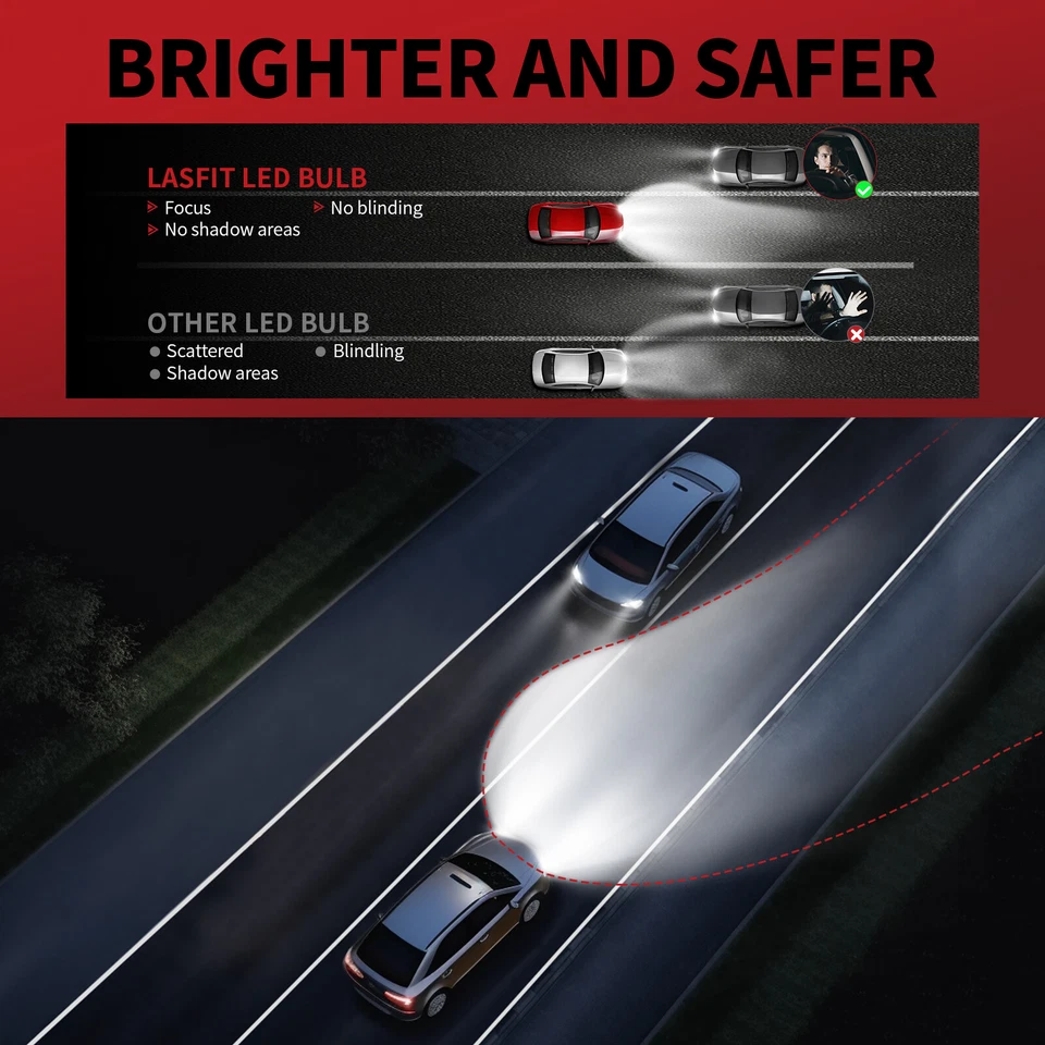 Combo H11 H9 Bombillas de faros LED haz alto y bajo para Nissan Máxima 2016-2018 Foto 4 de 4