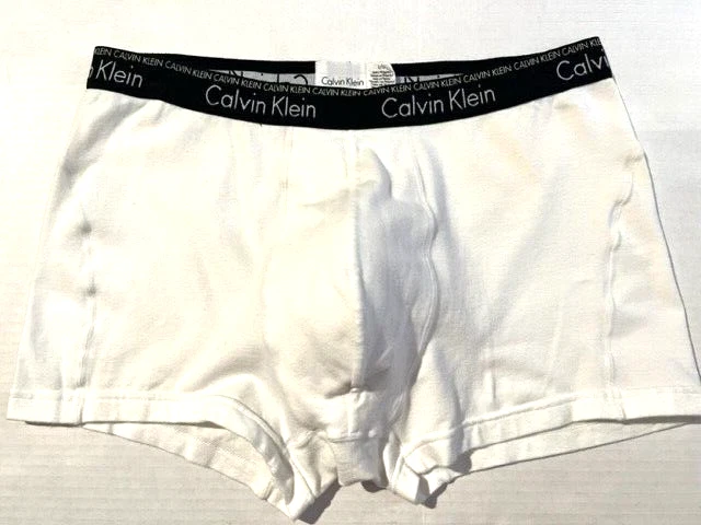 CALVIN KLEIN Glow in Dark Wht Cotton Trunk Boxer Brief Underwear