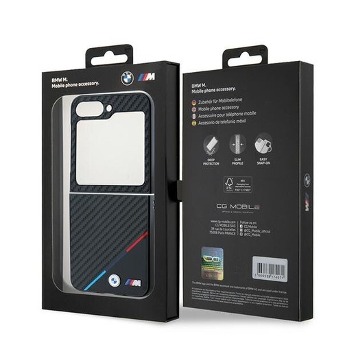 Mobile phone case Galaxy Z Flip 6 BMW carbon look tricolor logo metal - Picture 8 of 8
