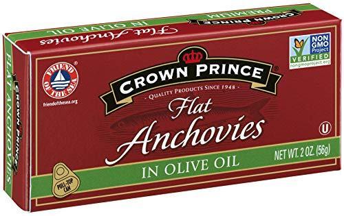 Crown Prince Flat Anchovies in Olive Oil, 2-Ounce Cans (Pack of 12) - Picture 1 of 9