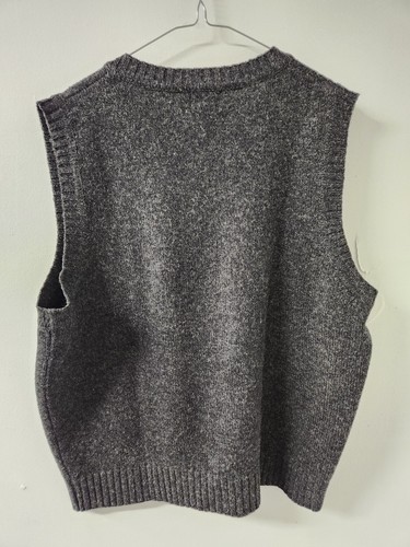 LL Bean Herren Gr. L Reg 100% Shetland Wolle Strick Pullover Weste V-Ausschnitt grau (s5) - Bild 4 von 5