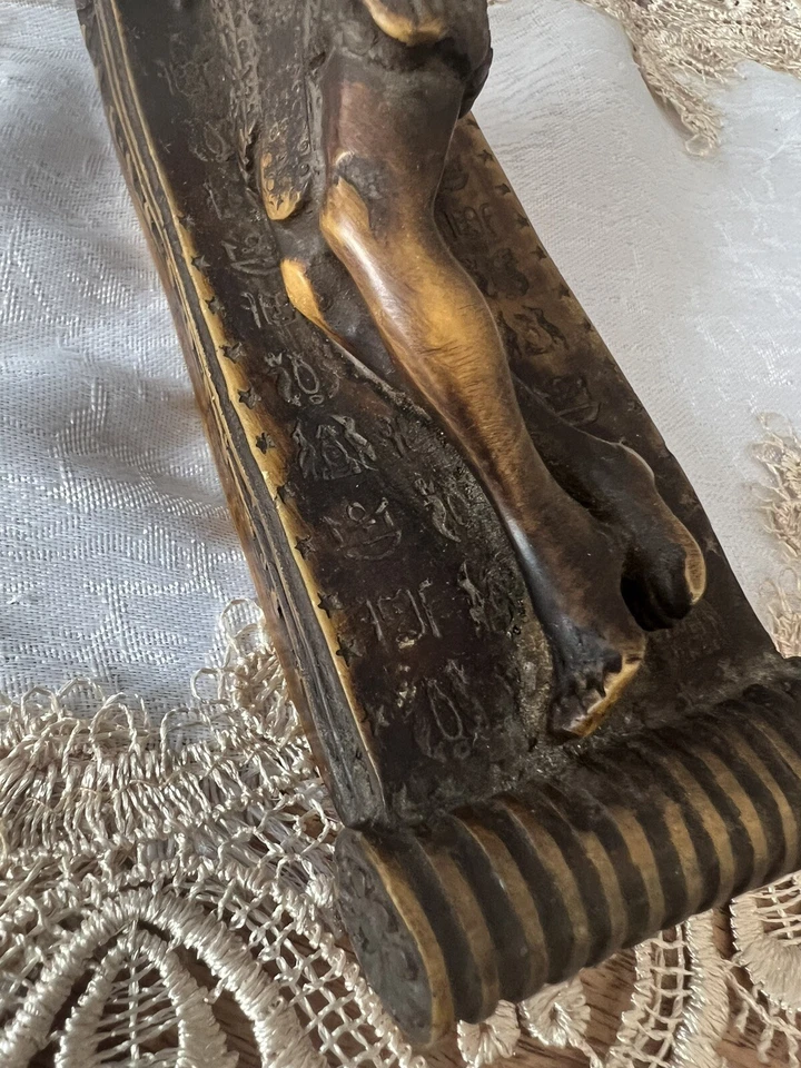 Estatua antigua de piedra preciosa egipcia antigua rara reina Cleopatra Foto 2 de 4