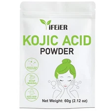 Pure Kojic Acid Powder 60g (2.12oz) for Skincare Products & Homemade Cosmetics