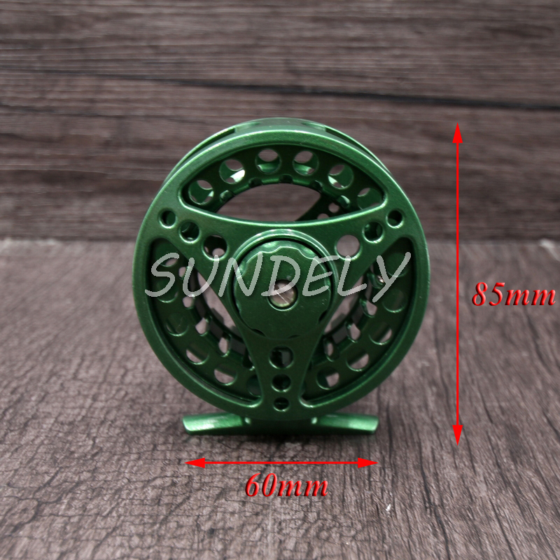 Green Aluminum Fly Fishing Reel 5/6 Left and Right Hand Retrieve 85mm