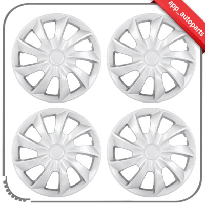 4x 17 inch Hub Caps PP Tire & Rim Silver Wheel Cover Kit Fits All Makes Models