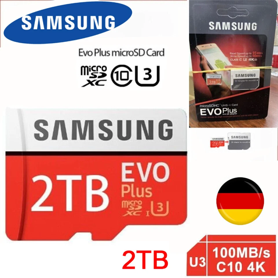 2TB Samsung EVO Plus MicroSD SDXC karte Class 10 U3 Speicherkarte Memory Card - Bild 2 von 4