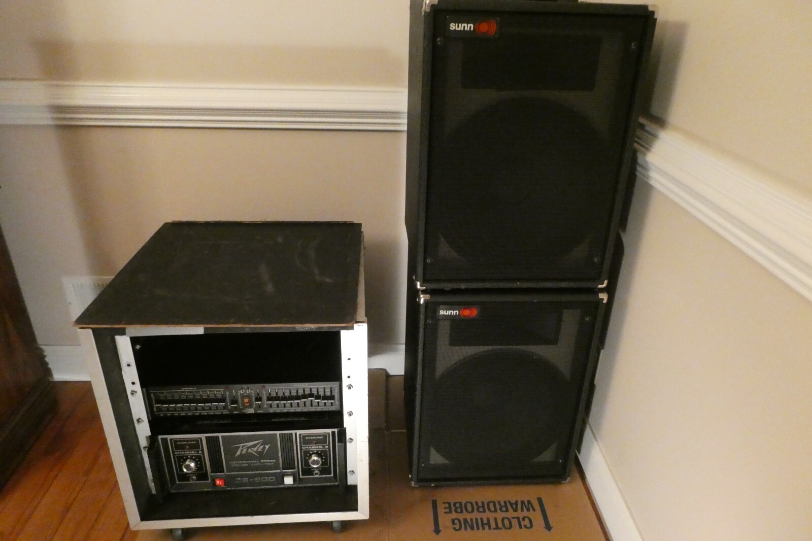 Vintage PA2 Sunn Model 6 15"+horn speakers;Peavey CS800 PowerAmp
