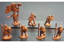 15mm Fantasy Undead Skeleton Armored Spearmen with Shields (8 figures)