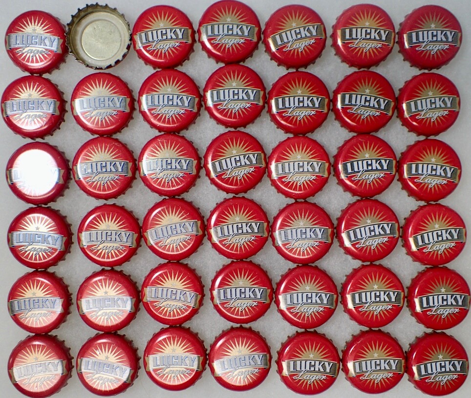 42) Vintage Lucky Lager Unused Beer Crown Bottle Caps General