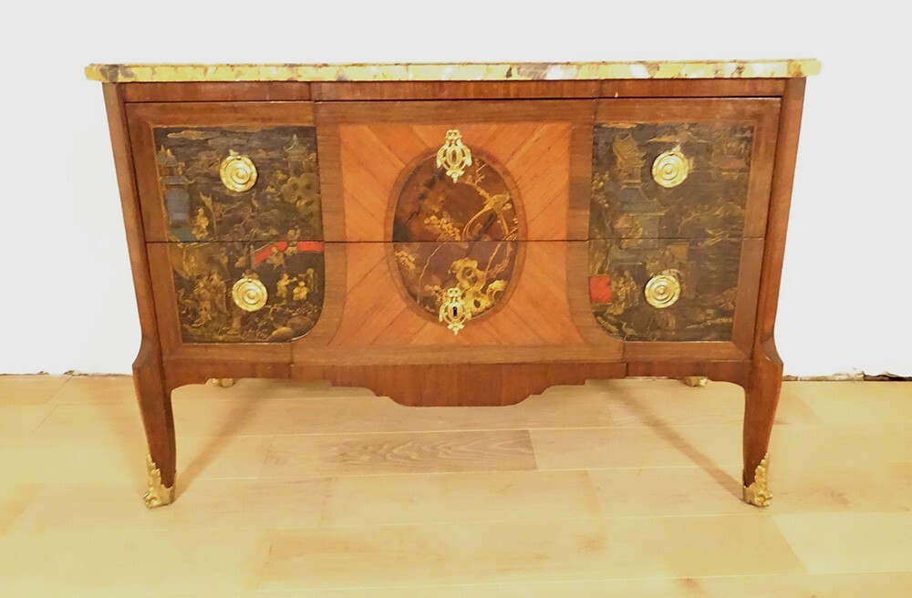 Commode d'époque Transition, en placage de bois de