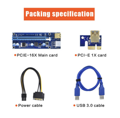 GPU Riser Card PCI-E PCIe Riser for Eth Mining Miner Ver009s USA SELLER