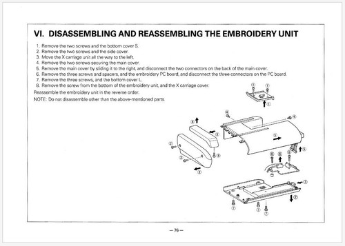 Brother Model 895, PC7500 AND ESi2 Service Manual Reprint Comb Bound - Picture 7 of 7