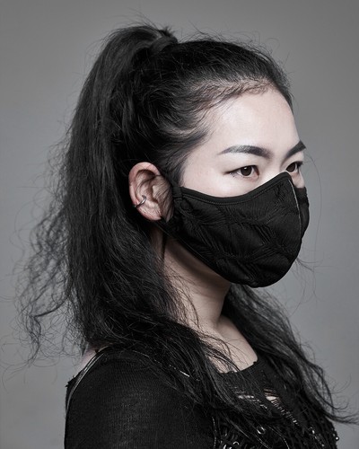 Punk Rave Mens Womens Gothic Broken Knit Face Cover Mask Black Steampunk - Picture 4 of 5