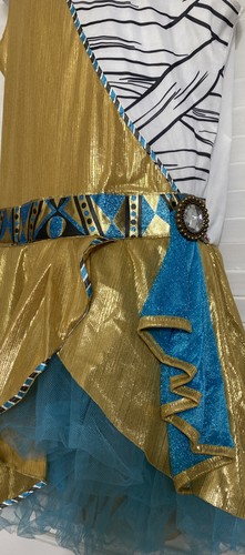 Disfraz de princesa egipcia de Cleopatra para niñas vestido azul y dorado, mediano - Imagen 2 de 4