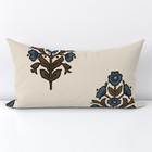 Teardrop Floral Accent Pillow Rectangle Lumbar Throw Pillow Cover