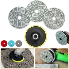 4" 3-Step Diamond Wet Polishing Pads for Granite Marble Concrete Floor Grinder