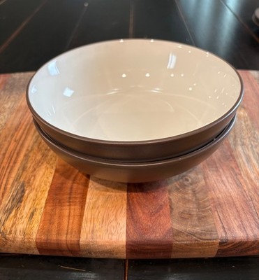 NWT SET OF 2 NORITAKE COLORWAVE CHOCOLATE BROWN CEREAL BOWLS 7''